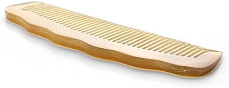 Premium Quality 100% Handmade Anti Static Natural Sheep Horn Comb - Professional Detangling Massage Comb (Wavy)