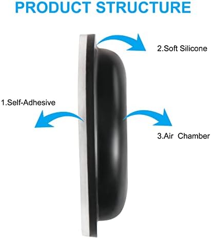 SURMAP Eyeglass Nose Pads, Comfort Soft Silicone Glasses Nose Pad, with Sticky Backing, Anti-Slip Heighten Air Chamber Glasses Grips for Eyeglasses and Sunglasses (10 Pairs, Black)