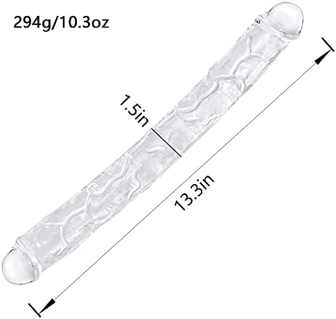 13 Inch Double Ended Realistic Dildo Flexible Clear Dildos Long Dong for Double Sided Lesbian Anal Play G-spot Stimulator Sex Toys for Women Men Couple