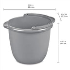 10 Qt. Spout Pail Classic Titanium,Plastic Utility Bucket with Comfortable Handle, Durable Multi-Purpose Pail for Household Cleaning & Storage