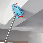 Triangle Cleaning Mop, 55-90cm Adjustable Long Handle Chenille Duster, 180° Rotatable Wall & Floor Scrubber, Wet and Dry Use for Bathroom, Window, Ceiling, Corner Cleaning