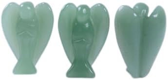 Green Aventurine Original Pocket Guardian Angel Healing Stone Crafts Figurine Gemstone Decoration 1.5 Inches
