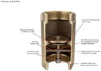 Merrill MFG CVNL100 1" No-Lead Brass Check Valve 700 Series, 1"