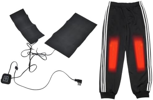 USB Electric Heating Pad Set 5V 2A Adjustable Temperature Fiber Heating Pad with LED Indicators for Cold Weather Outdoor Use(Black)
