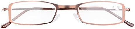 Eyekepper 3-Pack Stainless Steel Frame Half-eye Style Reading Glasses Readers Brown +2.5