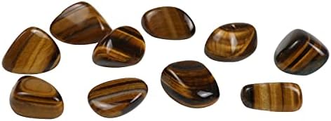 Tumbled Polished Natural Tiger's Eye Stones, Crystals and Healing Stones Quartz Bulk for Wicca, Reiki, Healing Energy, Chakra Stones, Witchcraft Supplies(10Pcs)