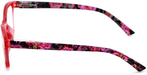 Women Floral Clear Progressive Reading Glasses - Zero Power on Top - No Bubble - Wide Fitment
