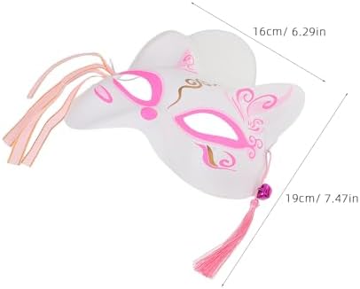 3pcs Japanese Half-face Cat Fox Masks for Women, Hand-painted Lightweight Cosplay Props for Masquerade, Halloween, and Party Dress-up