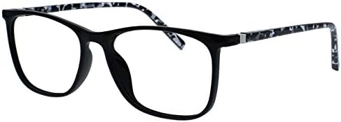 OPULIZE ARC Large Reading glasses for Women Men,Scratch Resistant Rectangular frame with Spring Hinges,Black, Brown, Blue +2 (Pack of 3)