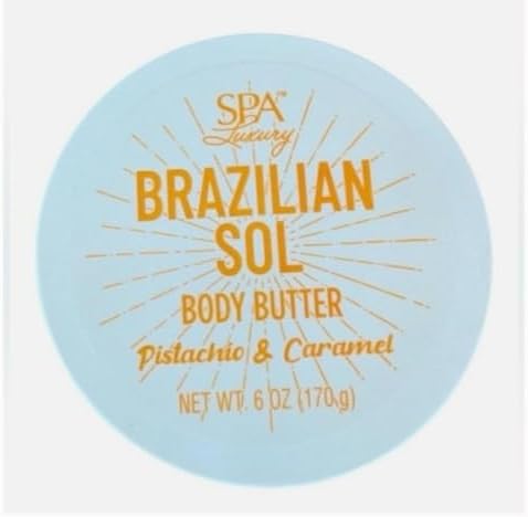 Brazilian Sol Luxury Body Butter, Pistachio and Caramel Scented, 6 oz (170g)