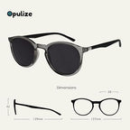 OPULIZE MET Reading SunGlasses for Women Men, Large Frame with UV400 Protection, Grey,Clear +1.5 (Pack of 2)