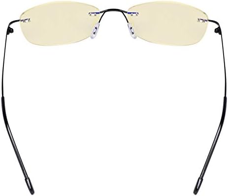 CessBlu Ladies Blue Light Blocking Glasses Anti Glare UV with Yellow Filter Eyeglasses for Women Reading Screen Rimless