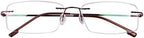 Agstum Titanium Alloy Flexible Rimless Hinged Frame Optical Eyeglasses Frames