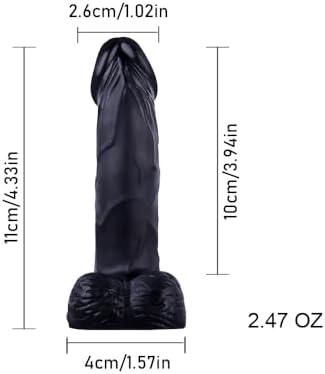 4 Inches Mini Realistic Dildo for Beginners, Adult Sex Toys for G spot Stimulator Anal Plug Playing & Training Sets, Anal Plug Dildos for Women/Men/Gay (Black)