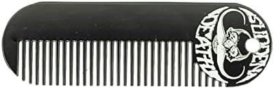 Mustache & Beard Comb Or Fine Tooth Moustache Pocket Metal Powder Coated Black Keychain Comb For Men - 3.25 x 1 Inches by Death Grip