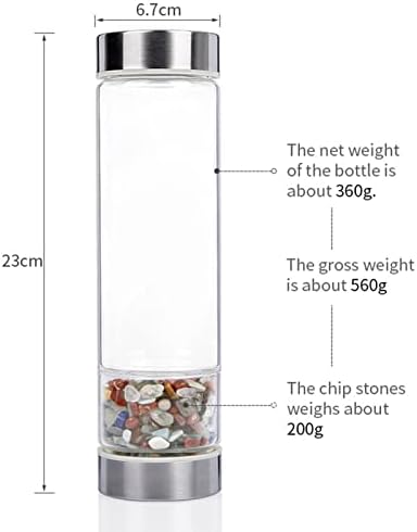 Natural Crystal Water Bottle Reusable Gem Glass Water Bottle for Making Natural Quartz Crystal Elixir Infused Gemwater Bottle Crystal Point Energy Water Bottle 550Ml (Color : Lapis Lazuli)