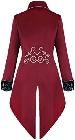 Crubelon Men's Steampunk Vintage Tailcoat Jacket Gothic Victorian Frock Coat Uniform Halloween Costume