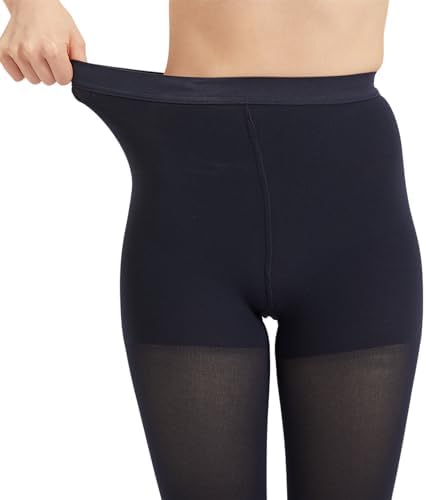 AMZAM® Medical Compression Pantyhose for Women & Men, Closed Toe 15-20 mmHg Graduated Compression Stockings Waist High Support Leggings, Support Hose for Varicose Veins, Post Surgery, Navy Blue L