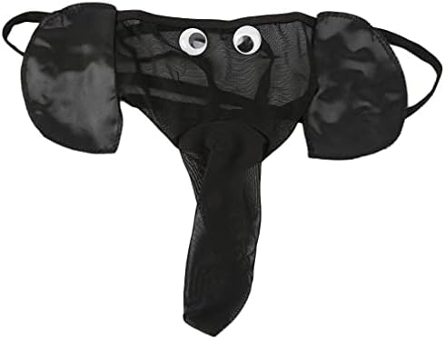 CCBFY 4-Pack Men Lingerie G-String T-Back Thongs Underwear Elephant Pants Briefs Bottom 4 Piece Set (Black Blue Red Leopard)
