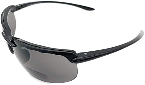 The Oakland Bifocal Sun Reader Sport and Wrap Around Reading Sunglasses, Unisex Rimless Safety Readers