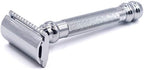 Parker 98R Heavyweight 3-Piece Double Edge Safety Razor – Long Handle, Closed Comb Design for Smooth Wet Shaving, Includes 5 Platinum Blades – Iconic Brand in Traditional Shaving