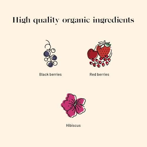 Kusmi Tea - AquaRosa - Organic Herbal Tea with Hibiscus & Berries - Caffeine Free Herbal Tea - Enjoy Hot or Iced - 20 Tea Bags