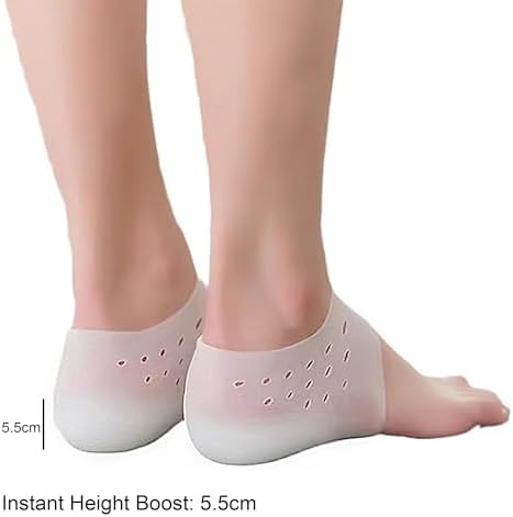 Height Increase Insoles with Heel Cups - 5.5cm Lift (Men & Women) Invisible Silicone Shoe Pads for Discreet Elevation, Comfort Support & Daily Wear