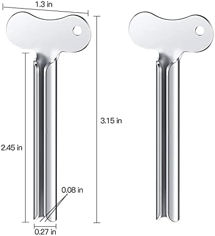 ZOCONE Toothpaste Squeezer, 6pcs Metal Tube Squeezer Key Stainless Steel Toothpaste Roller Tube Wringer for Paint, Cream, Cosmetic and Hair Dye(E)