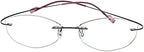 Rimless Computer Reading Glasses Womens Ladies Red Purple Color Readers