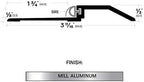Mill Aluminum High Rabbeted Threshold/Saddle with Solid Rubber Extrusion (3465MA), FH #10 x 1-1/2'' Supplied, (3-11/16'' W x 1/2'' H x 36'' L)