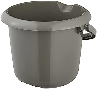 keeeper Bucket with Integrated Measuring Scale and Ergonomic Handle, 5 litres, Mika Eco Line, Gray