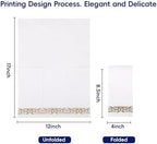 JOLLY CHEF 100 Disposable Hand Towels, Soft and Absorbent Linen Feel Dinner Napkin, Elegant Decorative Paper Guest Towels for Kitchen, Bathroom,Thanksgiving, Weddings,Parties, Gold and White