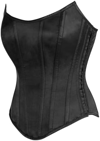 Daisy corsets Women's Daisy Corsets Womens Black Satin Steel Boned Overbust Corset Waist Cincher Bustier Top & Plus Size