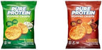 Pure Protein Popped Crisps Bundle with Sour Cream & Onion and Hickory Barbecue Flavors, High Protein Snack, 12G Protein, 1.27oz, 12 Count