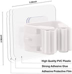 8PCS Broom Holder Wall Mount, Self Adhesive No Drilling Anti-Slip Mop and Broom Holder Organizer Hanger Wall Mount, Broom Gripper and Mop Holder Wall Mounted for Home Garden Garage Storage
