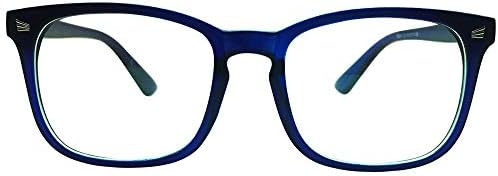 Oversize Style +1.50 Bifocal Reading Glasses Mens Womens Blue Frame Readers Eyeglasses Eyewear