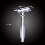 BAILI Classic 3-Piece Metal Double Edge Eco Safety Razor Long Handle Wet Shaving Kit for Men Women with 5 Platinum Blades BD191