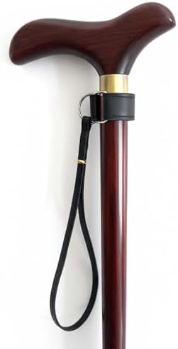 Genuine Leather Cane Wrist Strap – Adjustable Hook-and-Loop Attachment, Fits Most Standard Walking Canes.