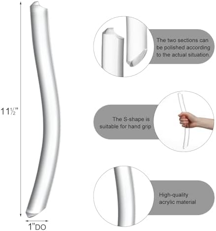 2 Pcs S Style Acrylic Door Entry Grab Handle 1" x 11 1/2" Rv Entry Door Assist Handle for Rv Doors Assist Bar