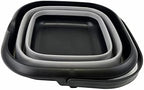 SAMMART 8.5L (2.2 Gallon) Collapsible Square Handy Bucket/Foldable SquareWater Pail/Portable Tub with Handle. Size 31cm (Square) (Black/Alloy Grey)