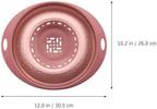 ABOOFAN Telescopic Foldable Kitchen Drain Basket, Expandable Pink Fruit and Vegetable Wash Strainer, Collapsible Sink Colander for Food Washing and Kitchen Storage