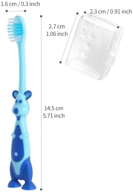 Newday Kids toothbrushes 6 Pack Set Soft Bristles Fun Lovely with Suction Cup, Includes Travel Covers, Animal toothbrushes for Kids Boys & Girls, Toddlers &Children Teeth
