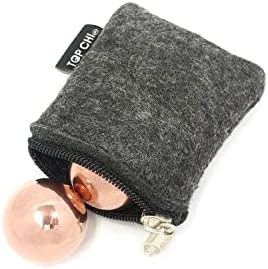Top Chi Solid Copper Baoding Balls with Carry Pouch for Hand Therapy, Exercise, and Stress Relief (Pocket Sized 1 Inch)