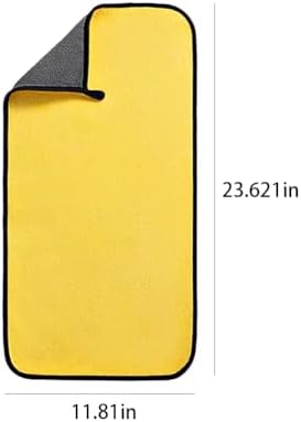 1PC Thick Coral Fleece Car Drying Towel: Super Absorbent, Ideal for Quick Car Cleaning,Multi-Functional Towel,23.64 x 11.82 in, Yellow