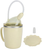 Asixxsix Adult Sippy Cup, 350ml Leakproof Adjustable Straws Convalescent Feeding Cup, Dysphagia with Straw for Elderly Bedridden Patients and Convalescents