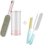 2PCS Lint Brushes for Clothes, Cat Dog Hair Remover for Lundary, Self-Cleaning Lint Remover for Bed Sofa Coat, Best Hair Cleaning Brushes Better Than Lint Roller (Large Pink and Mini Blue)