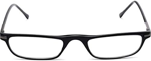 The Posh Reader Reading Glasses, Spring Hinge Metal Rectangle Frame for Men and Women + 3.25 Black