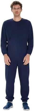 Adaptive Men's Security Back-Zip Jumpsuit - Easy Care Romper for Elderly & Limited Mobility