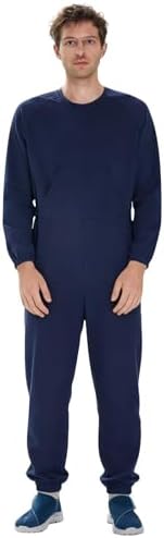 Adaptive Men's Security Back-Zip Jumpsuit - Easy Care Romper for Elderly & Limited Mobility