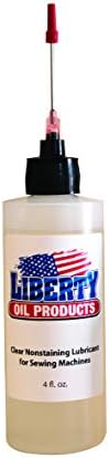 Liberty Oil, Clear Nonstaining Oil for Lubricating All Moving Parts of your Sewing Machine. Large 4 Ounce Bottle